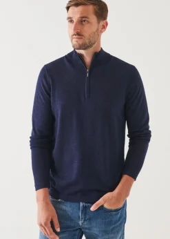 PATRICK ASSARAF Extra-Fine Merino Quarter Zip|Men Knitwear