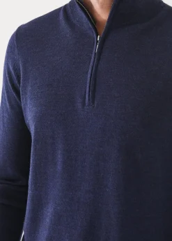 PATRICK ASSARAF Extra-Fine Merino Quarter Zip|Men Knitwear