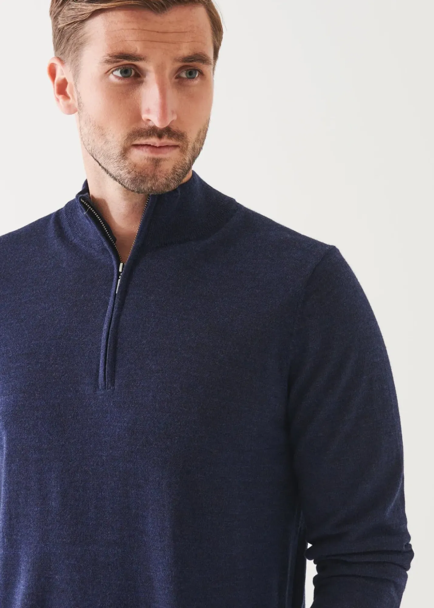 PATRICK ASSARAF Extra-Fine Merino Quarter Zip|Men Knitwear