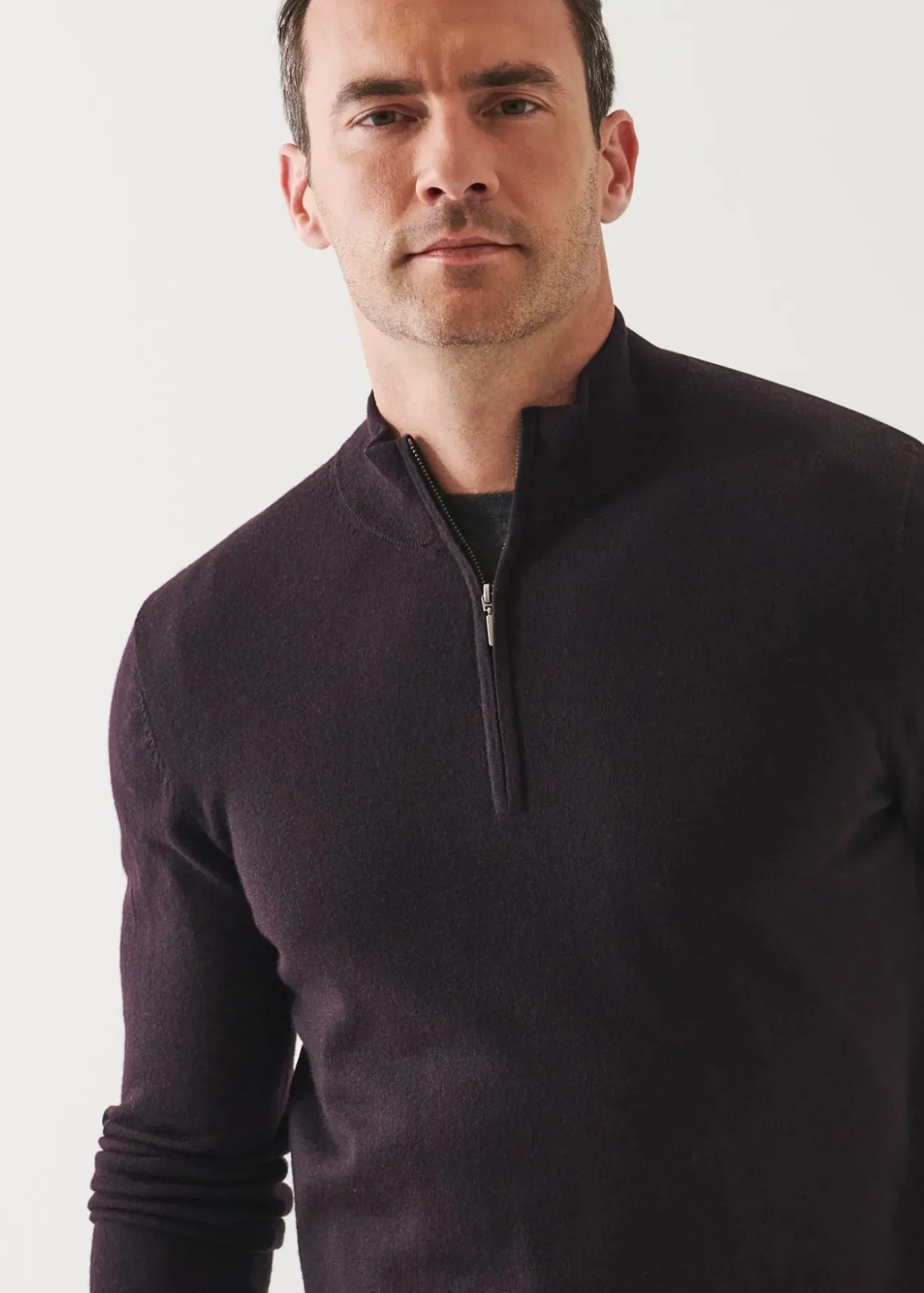 PATRICK ASSARAF Extra-Fine Merino Quarter Zip|Men Knitwear