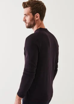 PATRICK ASSARAF Extra-Fine Merino Quarter Zip Polo|Men Polos