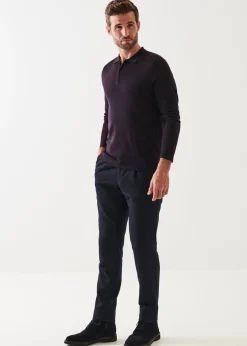 PATRICK ASSARAF Extra-Fine Merino Quarter Zip Polo|Men Polos