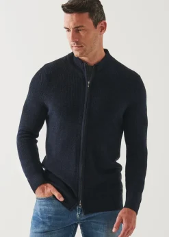 PATRICK ASSARAF Extra-Fine Merino Ribbed Full Zip Cardigan|Men Knitwear