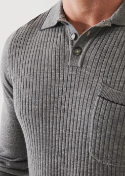 PATRICK ASSARAF Extra-Fine Merino Tipped Polo Sweater|Men Polos