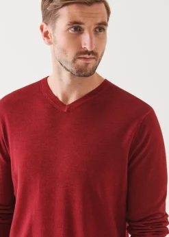 PATRICK ASSARAF Extra-Fine Merino Vintage Wash V-Neck|Men Knitwear