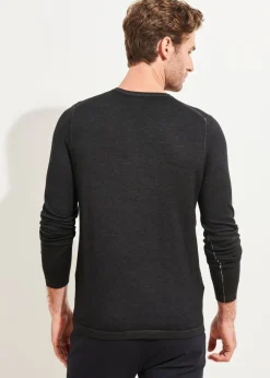 PATRICK ASSARAF Extra-Fine Merino Vintage Wash V-Neck|Men Knitwear