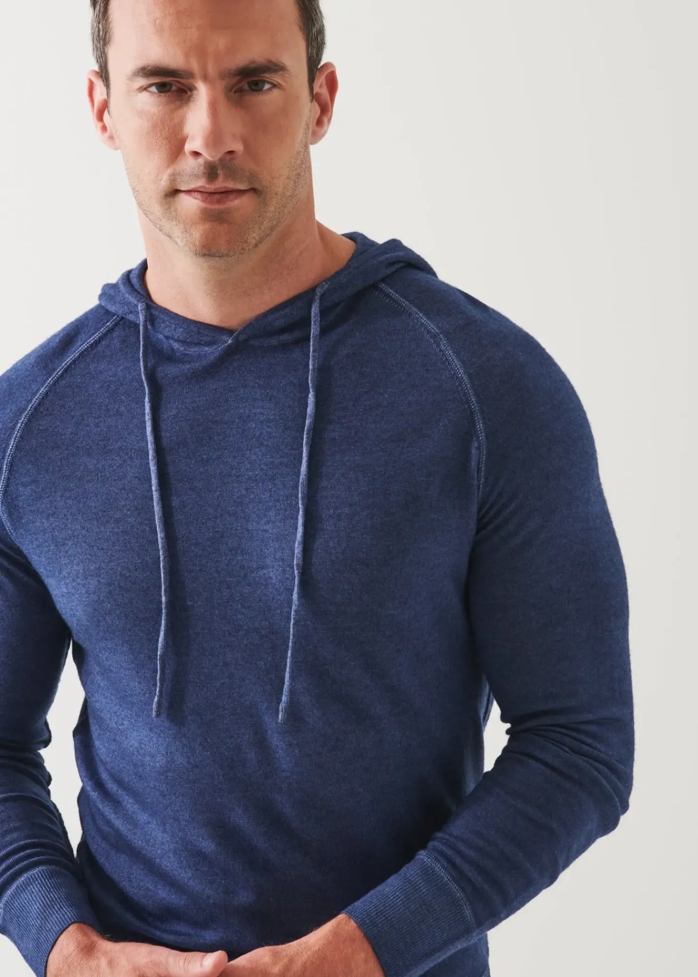 PATRICK ASSARAF Extra-Fine Merino Vintage Wash Hoodie|Men Knitwear