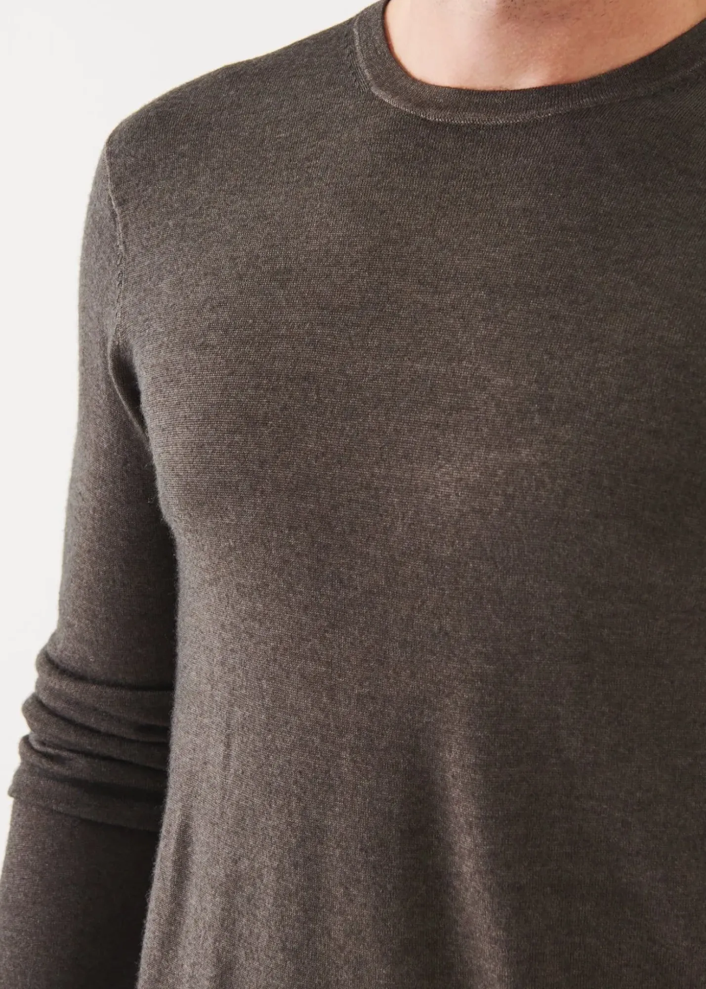 PATRICK ASSARAF Extra-Fine Merino Vintage Wash Crewneck|Men Knitwear