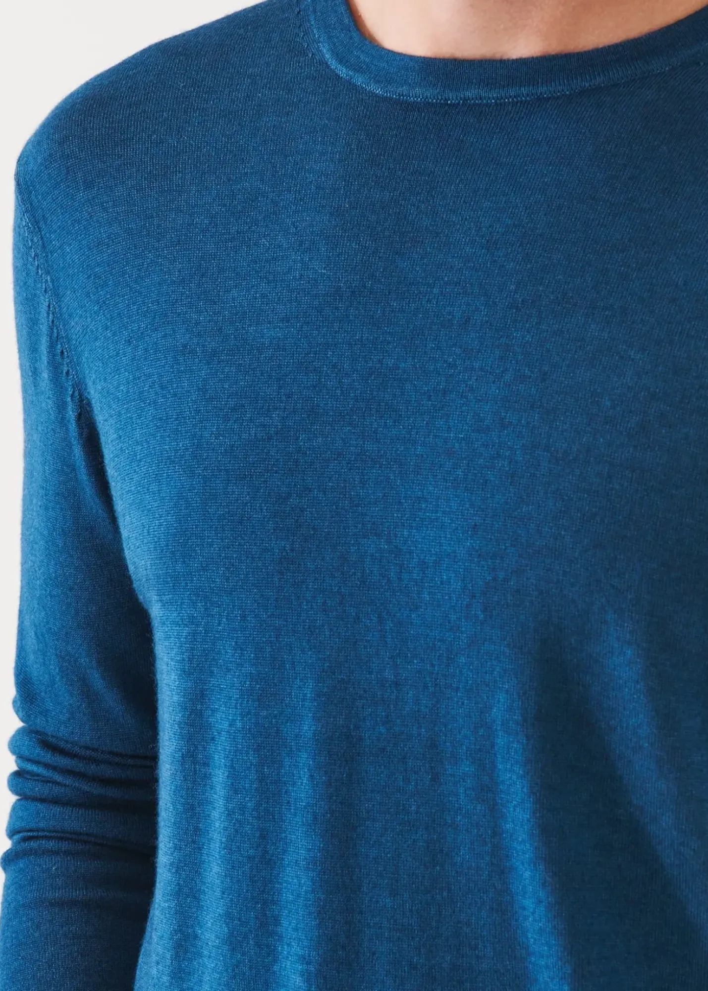 PATRICK ASSARAF Extra-Fine Merino Vintage Wash Crewneck|Men Knitwear