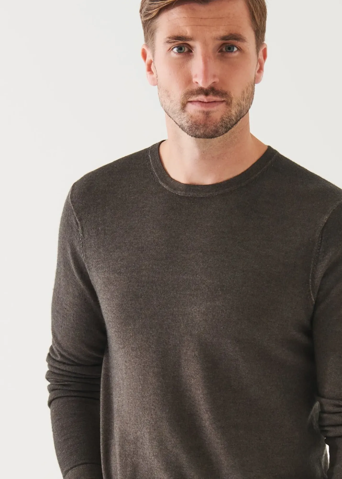 PATRICK ASSARAF Extra-Fine Merino Vintage Wash Crewneck|Men Knitwear