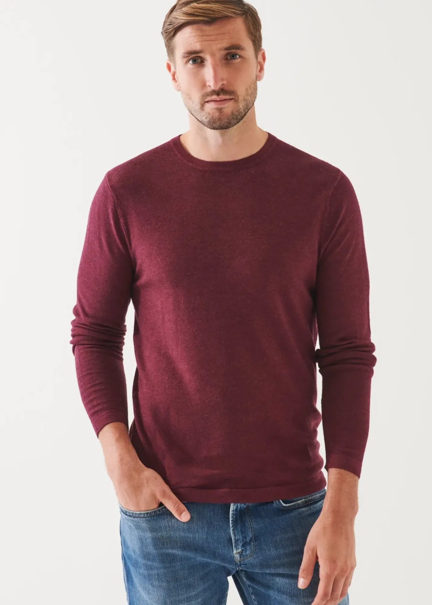 PATRICK ASSARAF Extra-Fine Merino Vintage Wash Crewneck|Men Knitwear