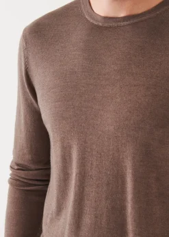 PATRICK ASSARAF Extra-Fine Merino Vintage Wash Crewneck|Men Knitwear
