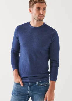 PATRICK ASSARAF Extra-Fine Merino Vintage Wash Crewneck|Men Knitwear