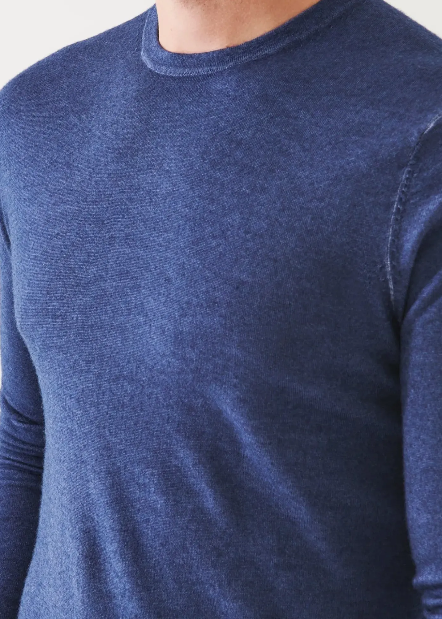 PATRICK ASSARAF Extra-Fine Merino Vintage Wash Crewneck|Men Knitwear