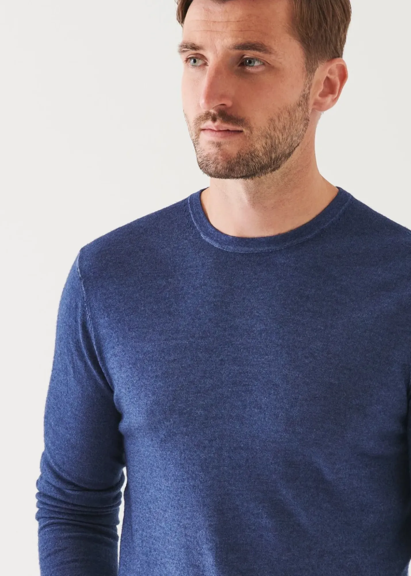 PATRICK ASSARAF Extra-Fine Merino Vintage Wash Crewneck|Men Knitwear