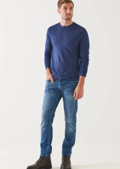PATRICK ASSARAF Extra-Fine Merino Vintage Wash Crewneck|Men Knitwear