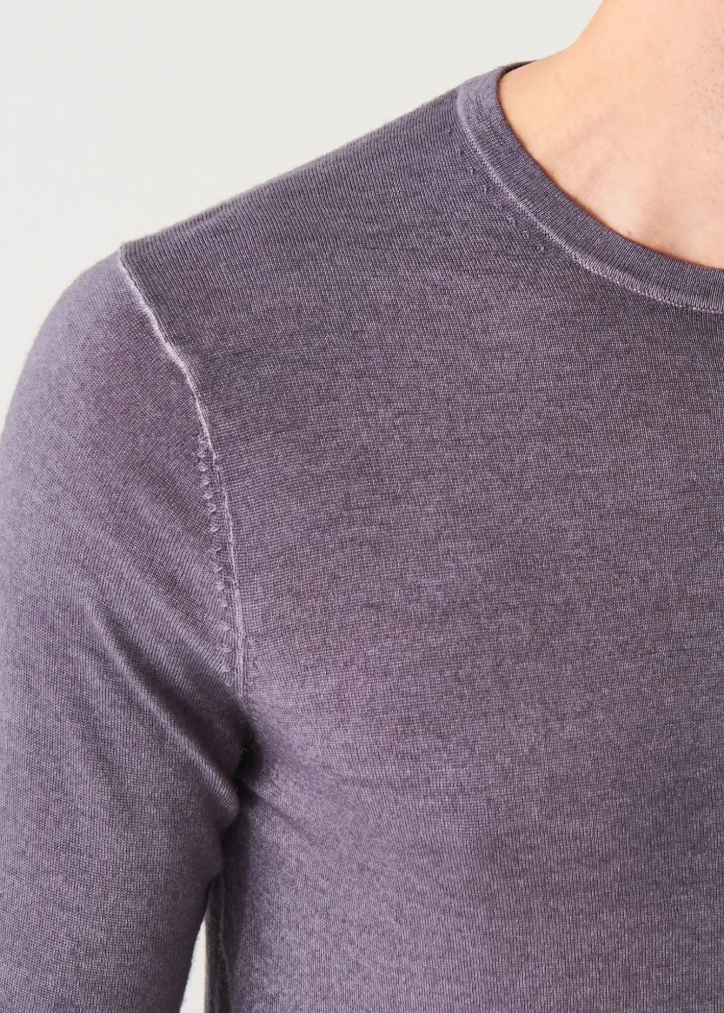 PATRICK ASSARAF Extra-Fine Merino Vintage Wash Crewneck|Men Knitwear