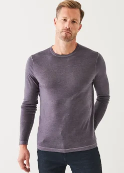 PATRICK ASSARAF Extra-Fine Merino Vintage Wash Crewneck|Men Knitwear