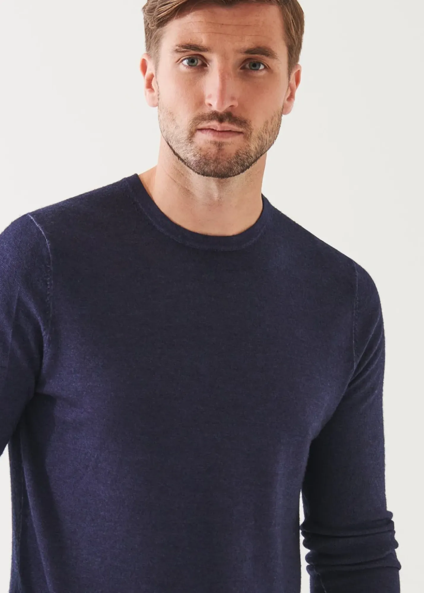 PATRICK ASSARAF Extra-Fine Merino Vintage Wash Crewneck|Men Knitwear