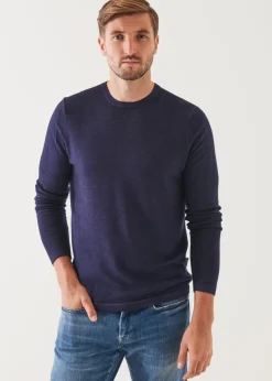 PATRICK ASSARAF Extra-Fine Merino Vintage Wash Crewneck|Men Knitwear