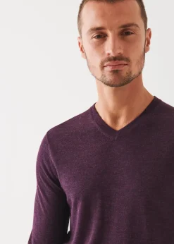 PATRICK ASSARAF Extra-Fine Merino V-Neck|Men Knitwear