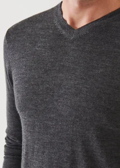 PATRICK ASSARAF Extra-Fine Merino V-Neck|Men Knitwear