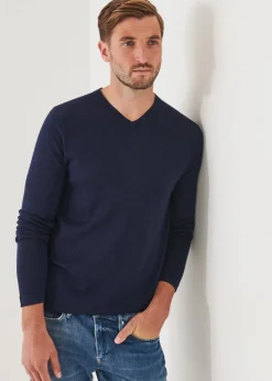 PATRICK ASSARAF Extra-Fine Merino V-Neck|Men Knitwear