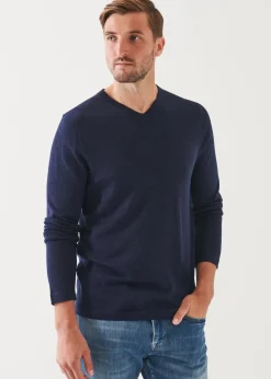 PATRICK ASSARAF Extra-Fine Merino V-Neck|Men Knitwear