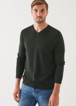 PATRICK ASSARAF Extra-Fine Merino V-Neck|Men Knitwear