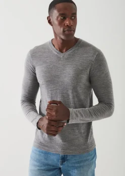 PATRICK ASSARAF Extra-Fine Merino V-Neck|Men Knitwear