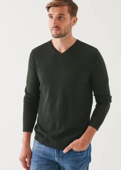 PATRICK ASSARAF Extra-Fine Merino V-Neck|Men Knitwear