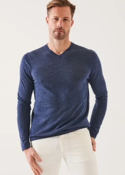 PATRICK ASSARAF Extra-Fine Merino V-Neck|Men Knitwear