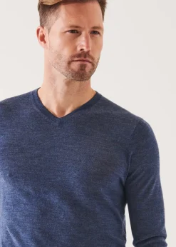 PATRICK ASSARAF Extra-Fine Merino V-Neck|Men Knitwear