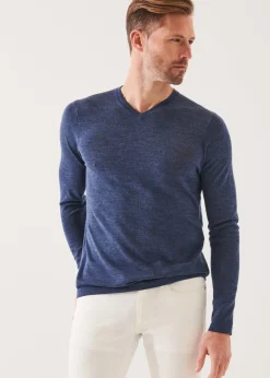 PATRICK ASSARAF Extra-Fine Merino V-Neck|Men Knitwear