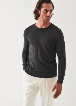 PATRICK ASSARAF Fine Gauge Merino Wool Crewneck|Men Knitwear