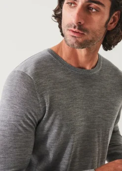 PATRICK ASSARAF Fine Gauge Merino Wool Crewneck|Men Knitwear