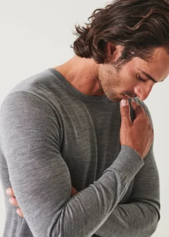 PATRICK ASSARAF Fine Gauge Merino Wool Crewneck|Men Knitwear