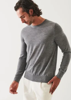 PATRICK ASSARAF Fine Gauge Merino Wool Crewneck|Men Knitwear