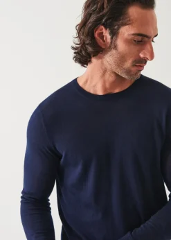 PATRICK ASSARAF Fine Gauge Merino Wool Crewneck|Men Knitwear