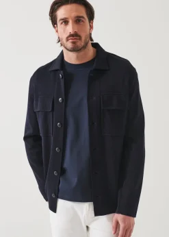 PATRICK ASSARAF Flap Pocket Wool-Cashmere Shirt Jacket|Men Shirt Jackets