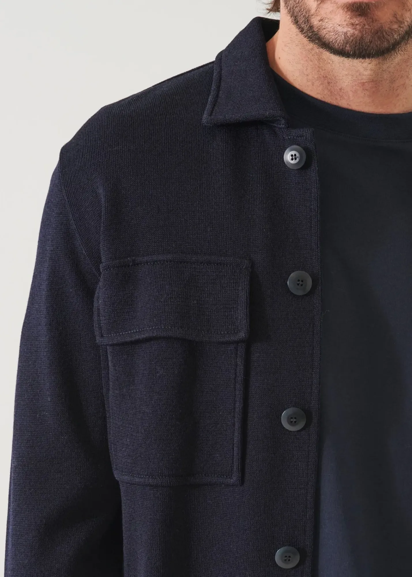 PATRICK ASSARAF Flap Pocket Wool-Cashmere Shirt Jacket|Men Shirt Jackets