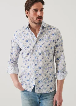 PATRICK ASSARAF Floral Long Sleeve Cotton Shirt|Men Shirts