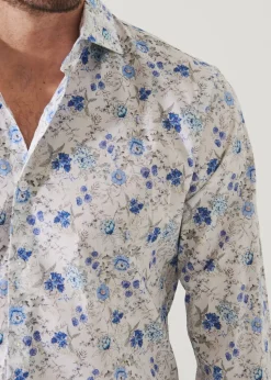 PATRICK ASSARAF Floral Long Sleeve Cotton Shirt|Men Shirts
