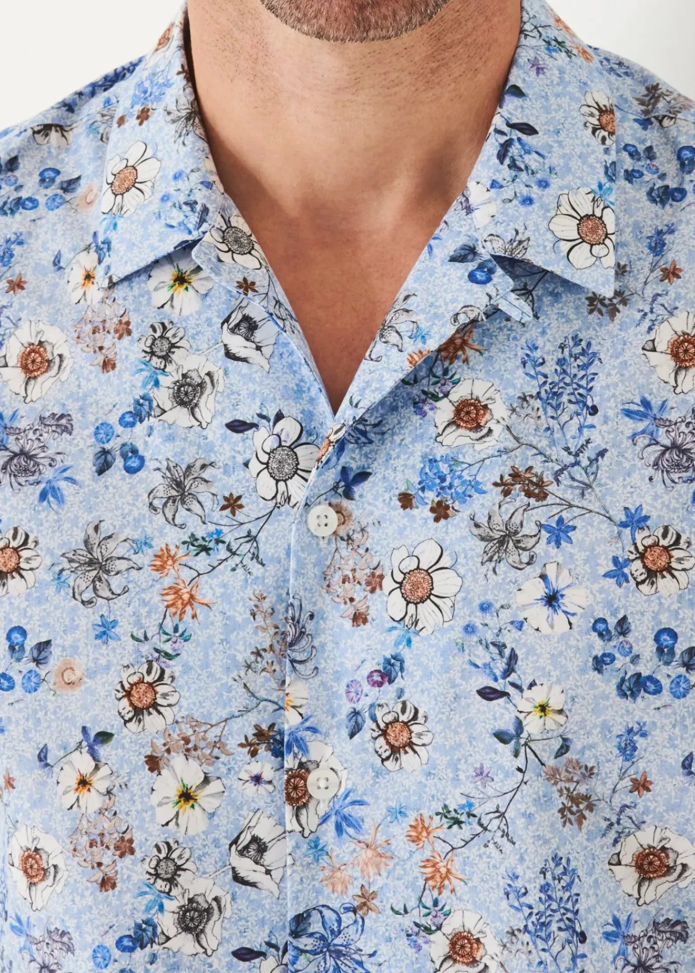 PATRICK ASSARAF Floral Print Camp Collar Shirt|Men Shirts