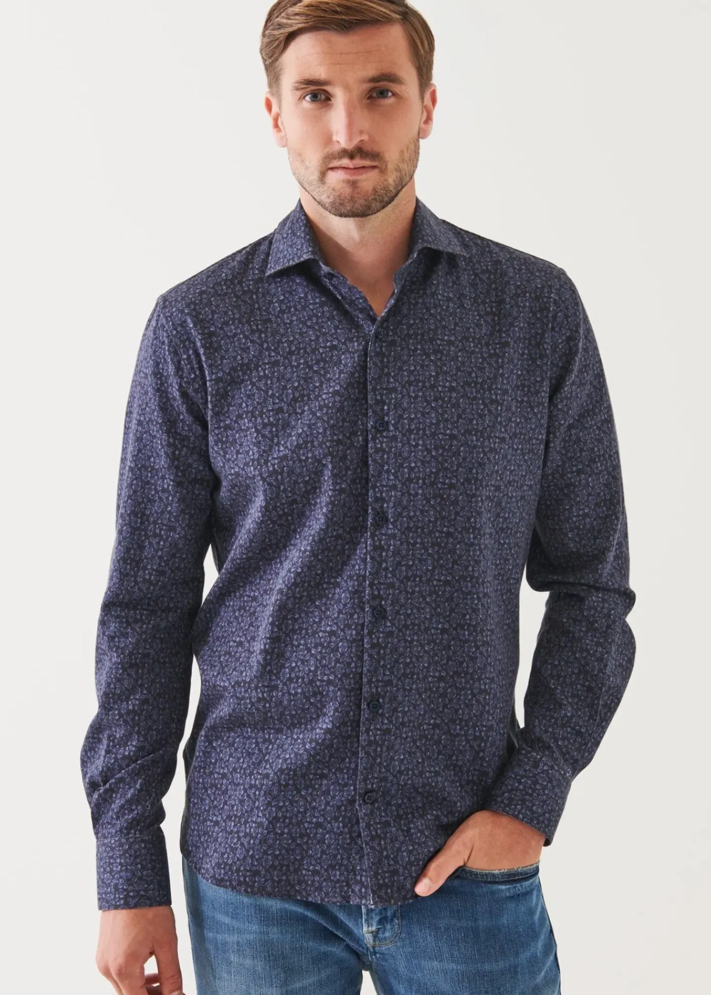 PATRICK ASSARAF Floral Print Cotton Shirt|Men Shirts