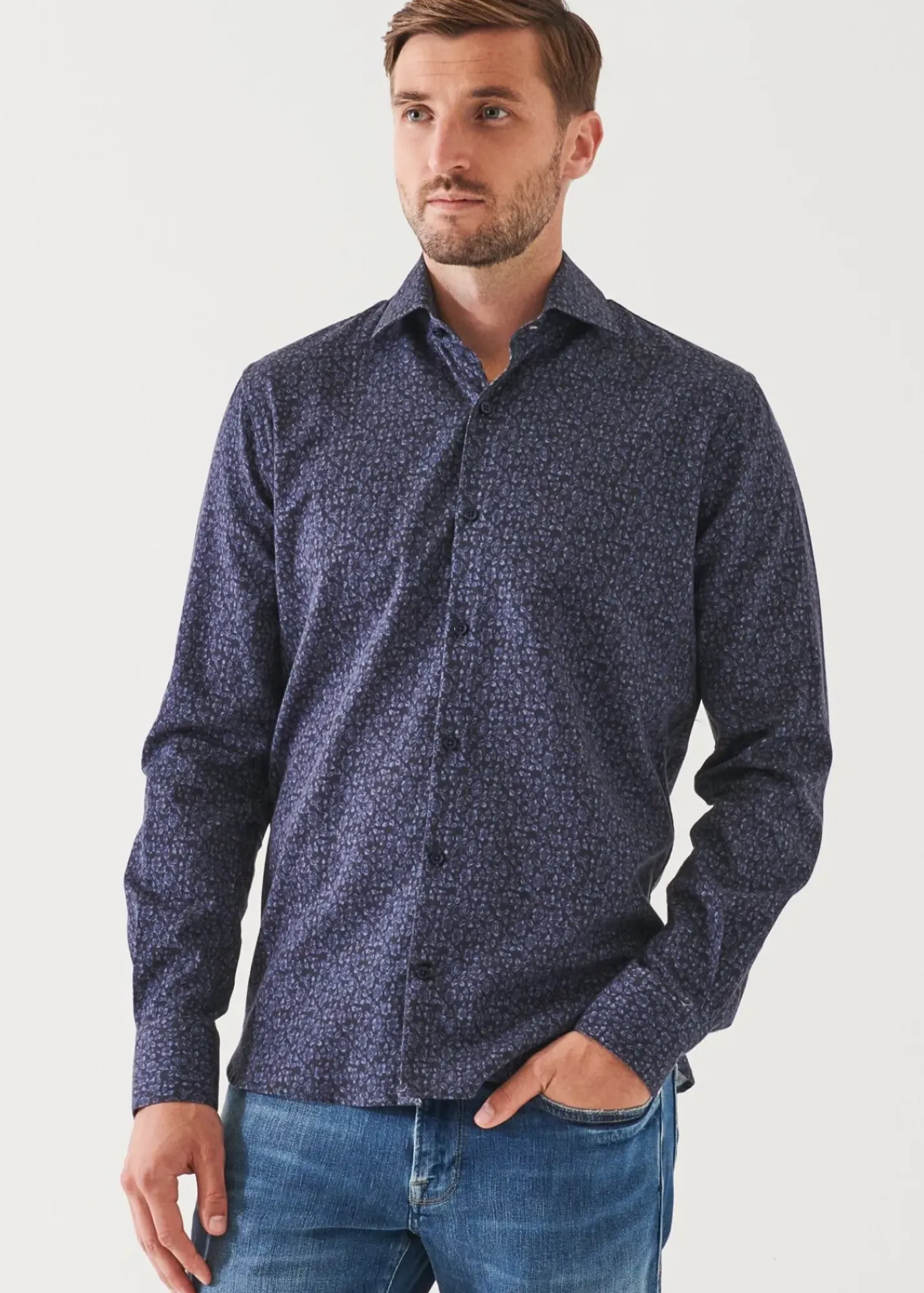 PATRICK ASSARAF Floral Print Cotton Shirt|Men Shirts