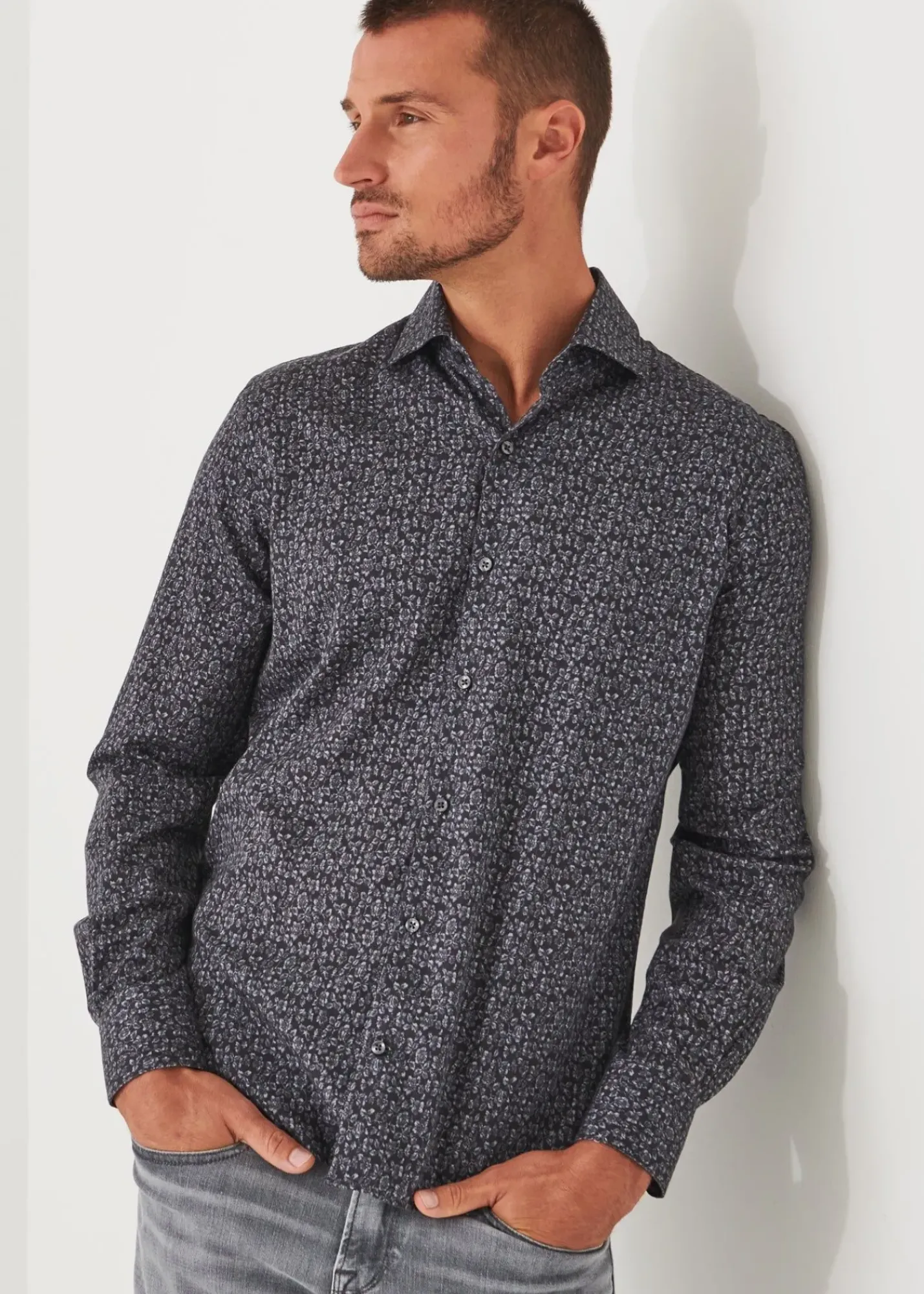 PATRICK ASSARAF Floral Print Cotton Shirt|Men Shirts