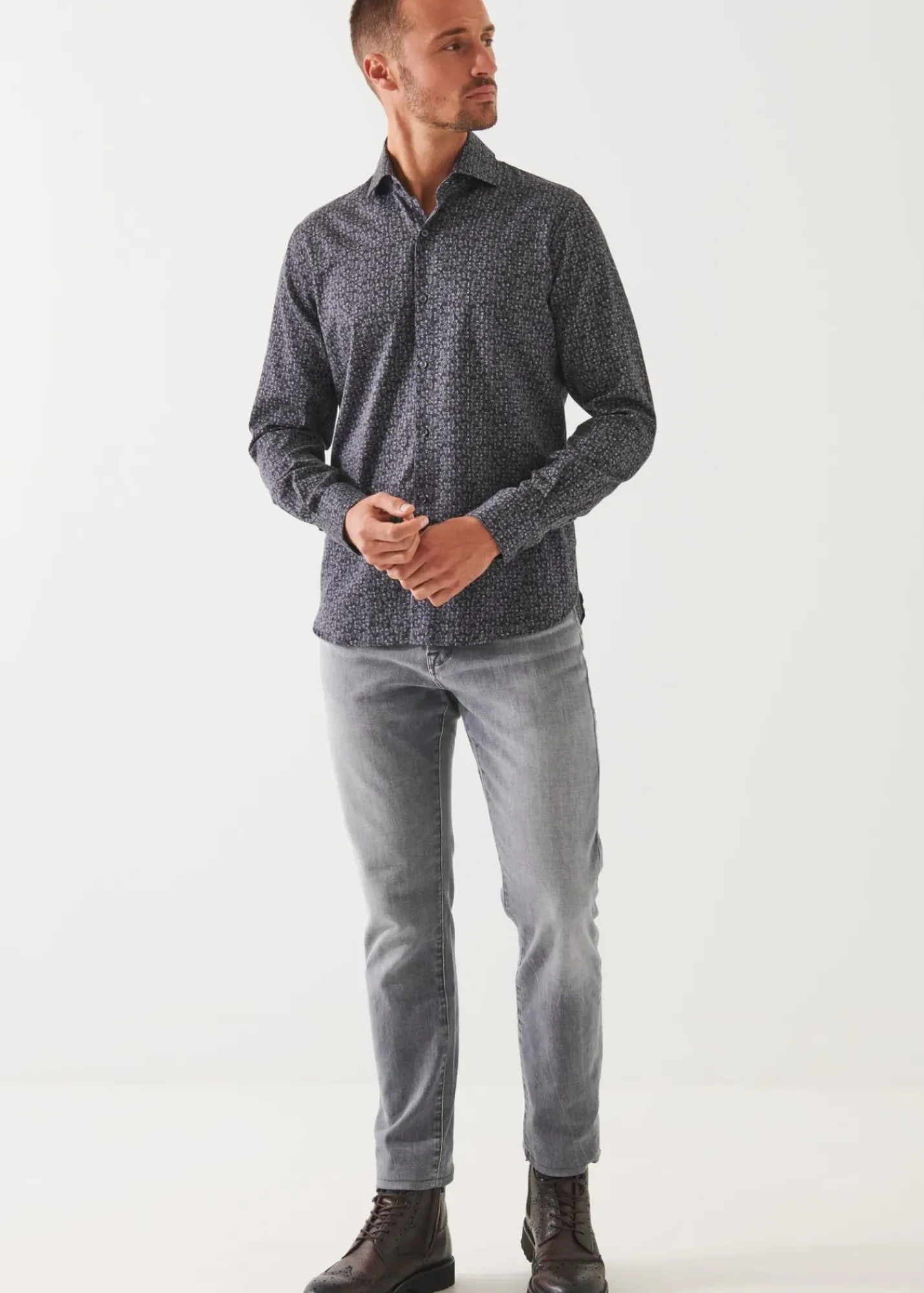 PATRICK ASSARAF Floral Print Cotton Shirt|Men Shirts