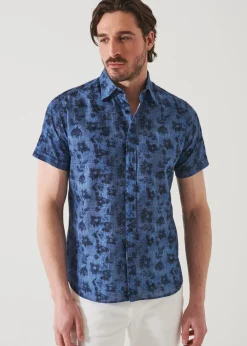 PATRICK ASSARAF Floral Print Linen Shirt|Men Shirts