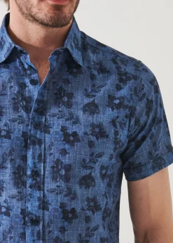 PATRICK ASSARAF Floral Print Linen Shirt|Men Shirts